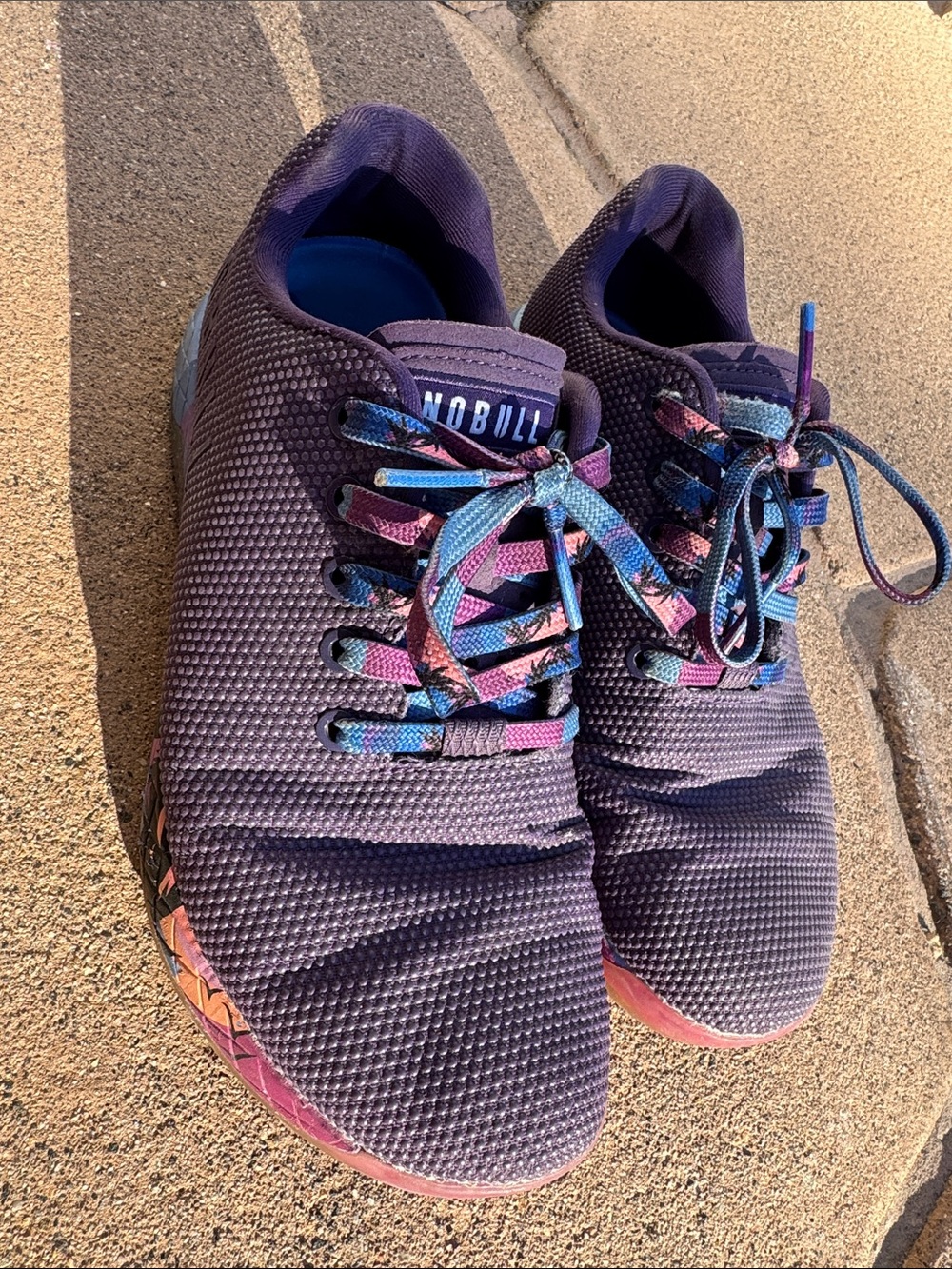 MENS NOBULL Purple Training Shoes with Multicolor Laces